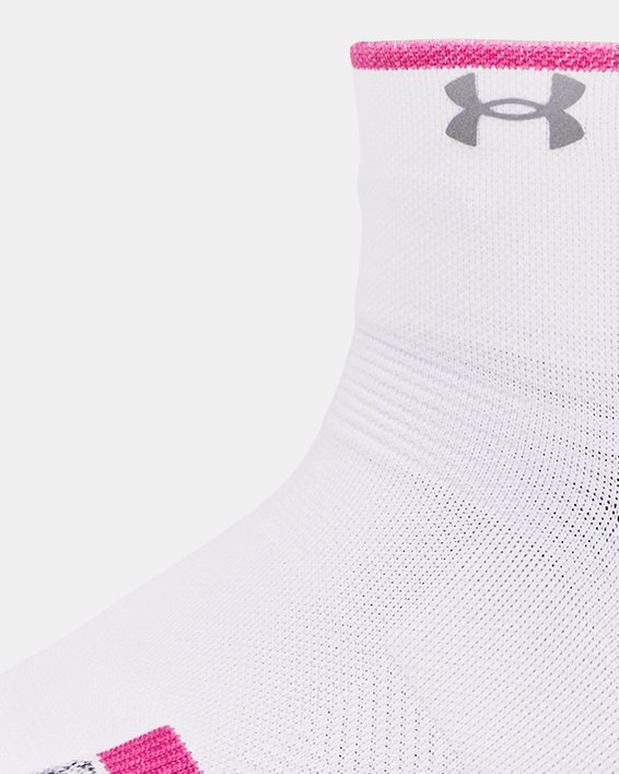 Women's UA ArmourDry™ Pro 2-Pack Quarter Socks in White image number 3
