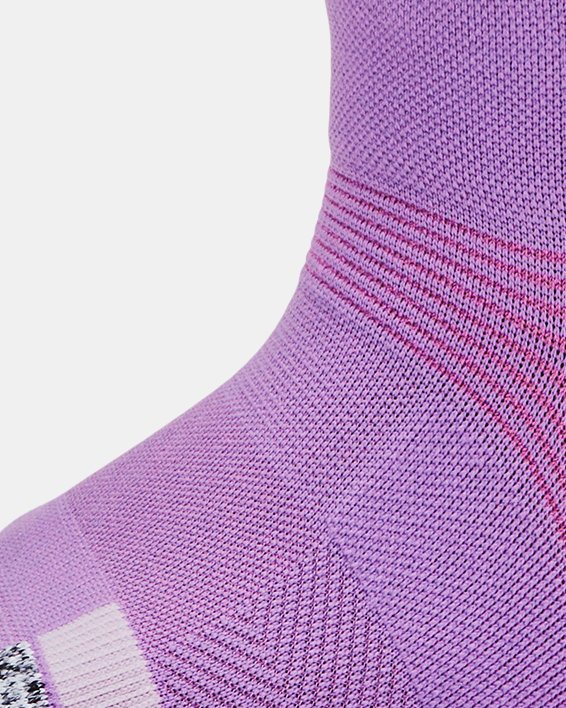 Women's UA ArmourDry™ Pro 2-Pack Quarter Socks in Purple image number 3