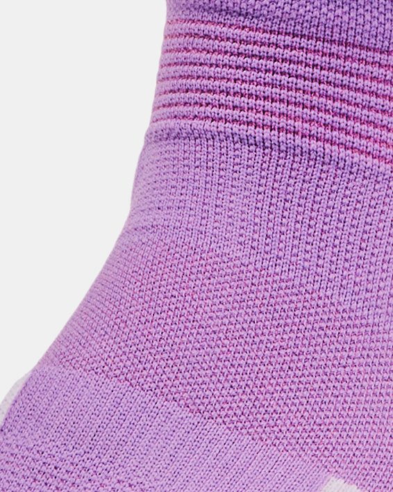 Women's UA ArmourDry™ Pro 2-Pack Quarter Socks in Purple image number 1
