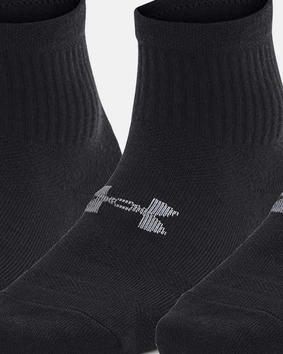 Kids' UA Essential 3-Pack Quarter Socks, Black, pdpMainDesktop image number 0