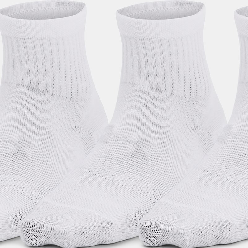 Kids'  Under Armour  Essential 3-Pack Q Under Armour rter Socks White / White / Halo Gray XS