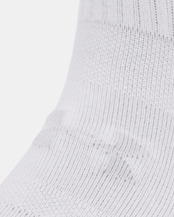 Kids' UA Essential 3-Pack Quarter Socks in White image number 1