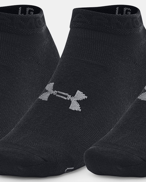 Unisex UA Essential 3-Pack Low Socks, Black, pdpMainDesktop image number 0