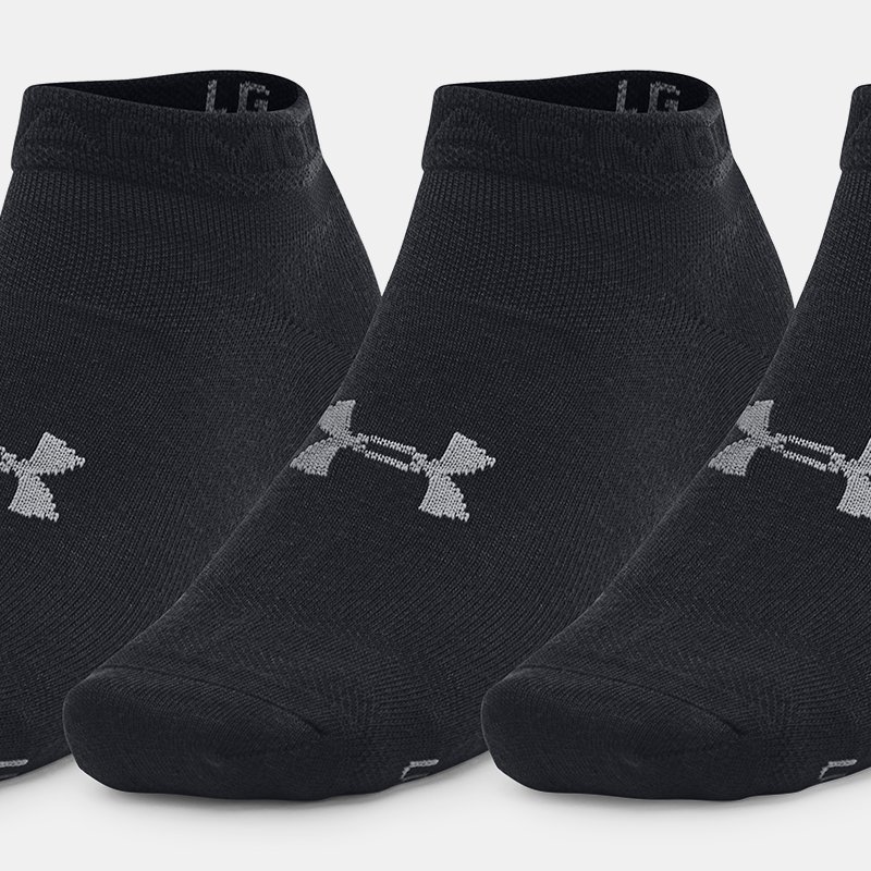 Unisex sokken Under Armour Essential Low – 3 paar Zwart / Zwart / Castlerock XL