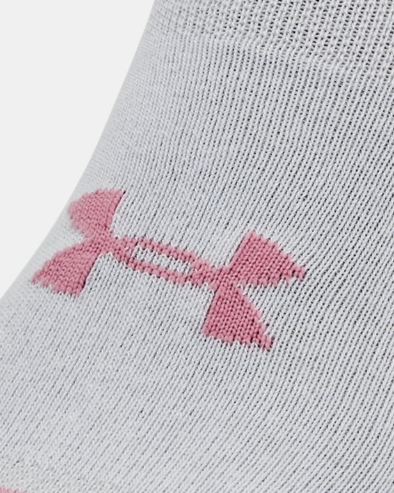 Unisex UA Essential 3-Pack Low Socks in Pink image number 1