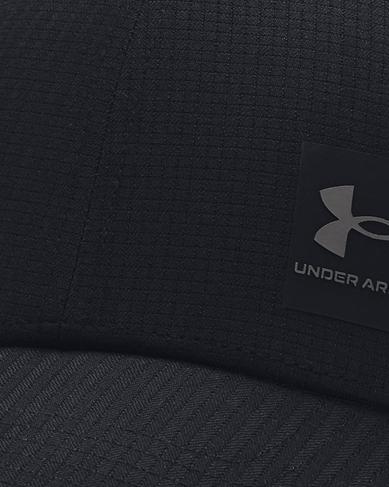 Men's UA ArmourVent Adjustable Cap, Black, pdpMainDesktop image number 0