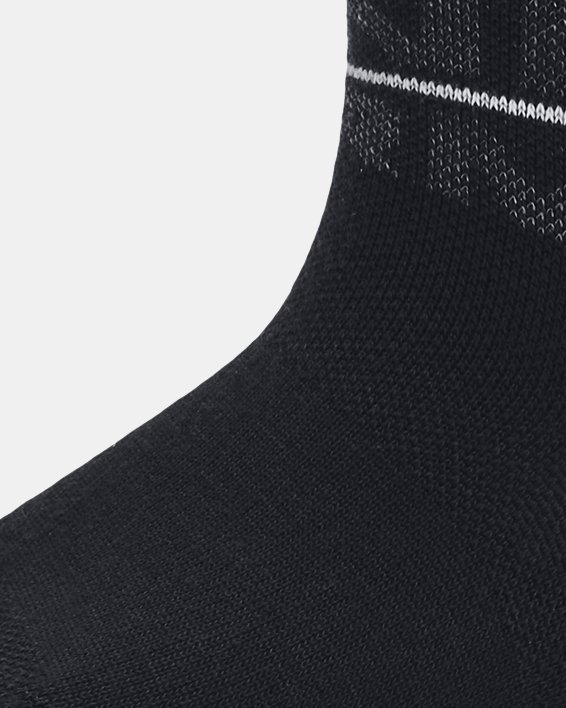 Women's UA Essential 3-Pack Quarter Socks in Black image number 3