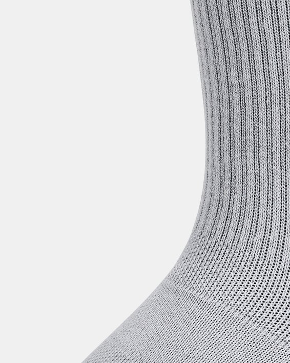 Unisex UA Performance Tech 6-Pack Crew Socks, Gray, pdpMainDesktop image number 3