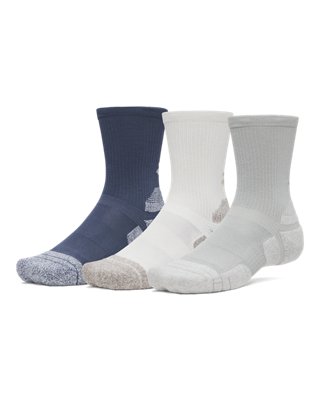 Chaussettes mi-hautes Under Armour Performance Tech Pro unisexes (lot de 3 paires) Titanium / Summit Blanc / Clay Vert M
