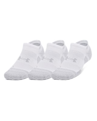 Chaussettes invisibles Under Armour Performance Tech Pro unisexes (lot de 3 paires) Blanc / Blanc / Mod Gris S