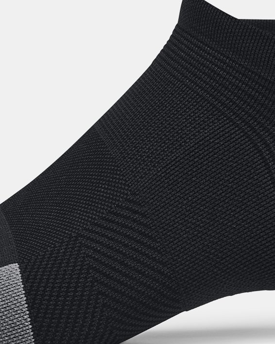Unisex UA ArmourDry® Pro 3-Pack No Show Socks, Black, pdpMainDesktop image number 3
