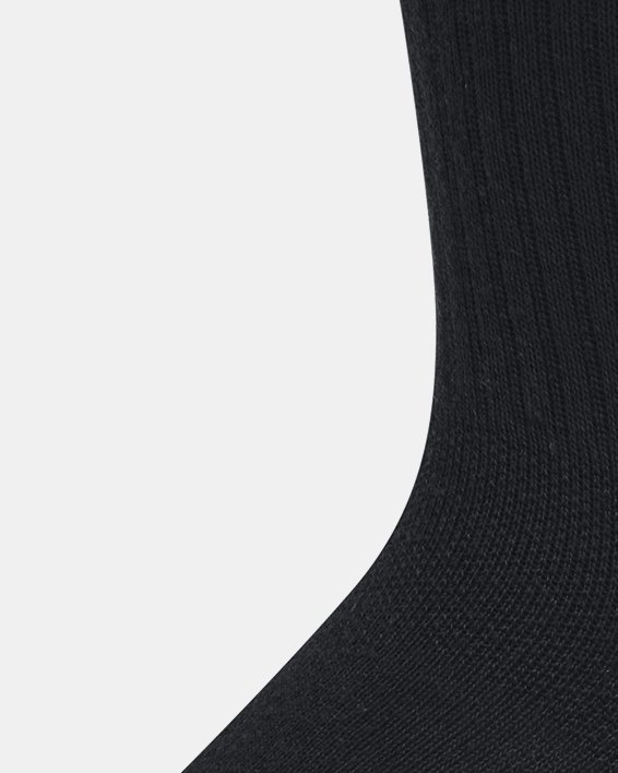 Unisex UA Essential 6-Pack Crew Socks, Black, pdpMainDesktop image number 3