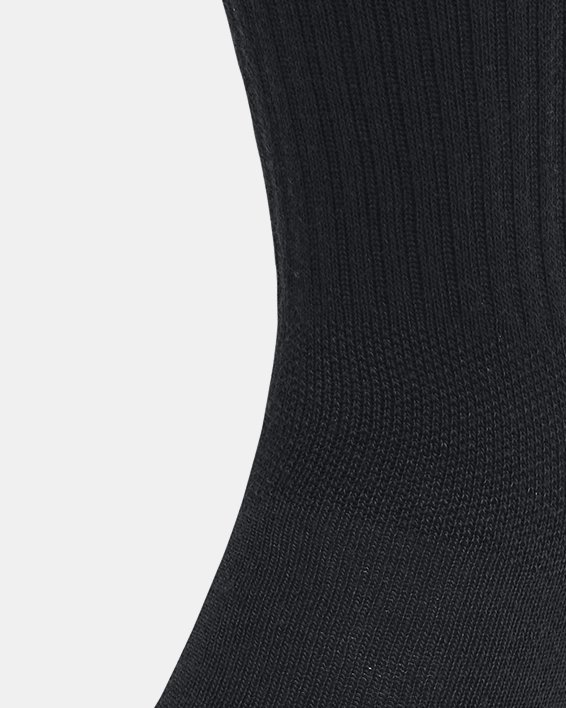 Unisex UA Essential 6-Pack Crew Socks, Black, pdpMainDesktop image number 1