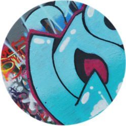 Close up of colorful graffiti