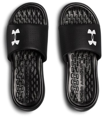 under armour slides black