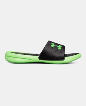 Boys' UA Playmaker Fixed Strap Slides 2 Colors Available $26
