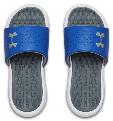 blue under armour slides