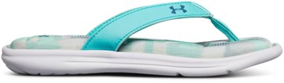 girls under armour flip flops