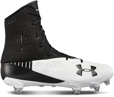 black and white under armour football cleats