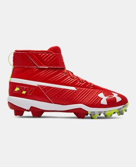 New Arrival Boys' UA Harper 3 Mid RM Jr. Baseball Cleats 1 Color Available $40