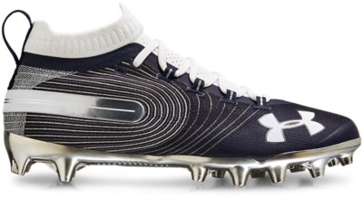 blue and white under armour cleats 