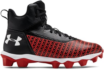 Boys' UA Hammer Mid RM Jr. Football Cleats, Black, pdpMainDesktop image number 0