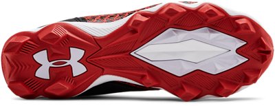 Boys' UA Hammer Mid RM Jr. Football Cleats, Black, pdpMainDesktop image number 4