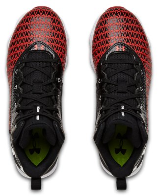 Boys' UA Hammer Mid RM Jr. Football Cleats, Black, pdpMainDesktop image number 2