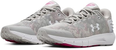 grey and pink under armour shoes