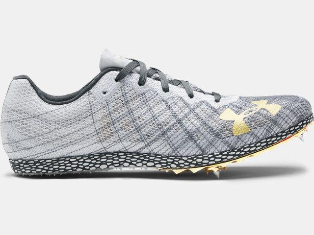 Under Armour HOVR Miler Pro 3 Halo Grey/ Pitch Grey/Metallic Victory Gold  Men's Track Spike - Hibbett