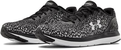 black knit running shoes