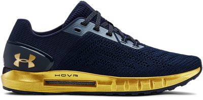 navy and gold under armour shoes