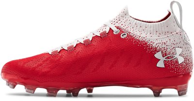 all red under armour football cleats