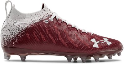 maroon and white football cleats