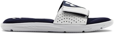 grey under armour slides
