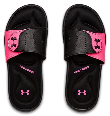 Women's UA Ignite IX Slides, Black, pdpMainDesktop image number 2