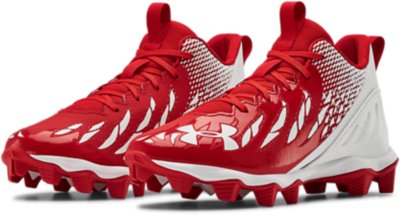 red and black under armour cleats