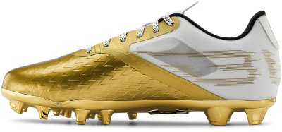 football cleats with gold bottoms