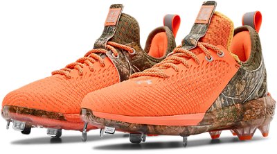 orange baseball cleats