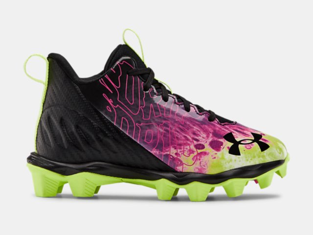 Under Armour Spotlight Franchise Molded Football Cleats 3023493-001 Sz 4.5 Youth 