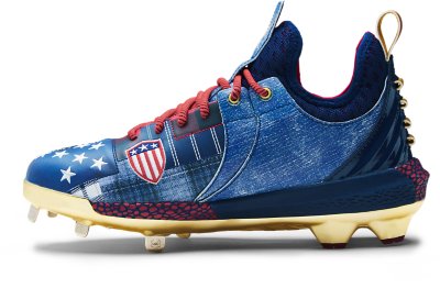 harper red white and blue cleats