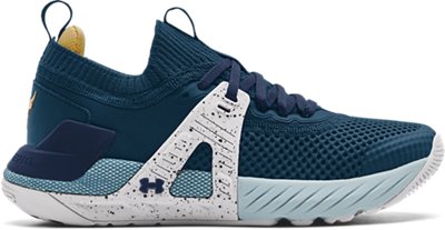 Grade School Under Armour Project Rock 4 Trainingsschuhe Deep Sea / Breaker Blau / Field Gelb 35.5