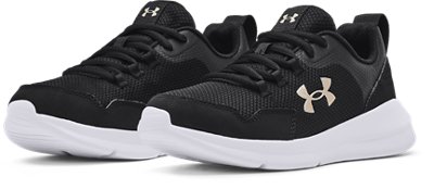 Girls' Grade School UA Essential Sportstyle Shoes, Black, pdpMainDesktop image number 3