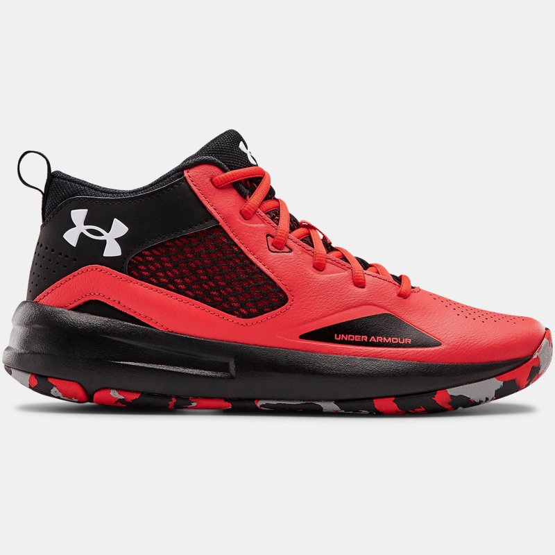 Adult Under Armour Lockdown 5 Basketball Shoes Versa Red / Black / White 9.5