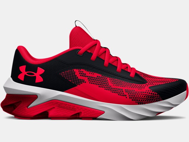 Boys red under armour sales shoes