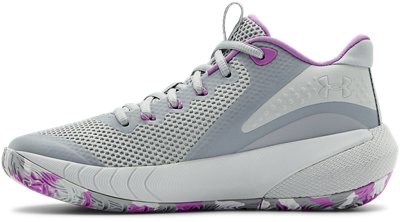 grey and pink under armour shoes