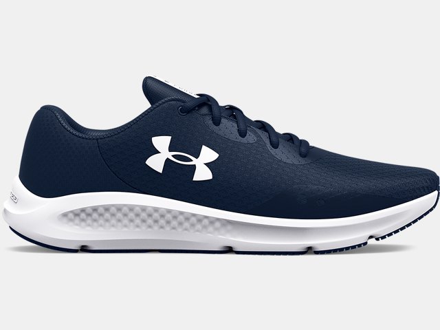 Grey and blue shop under armour shoes