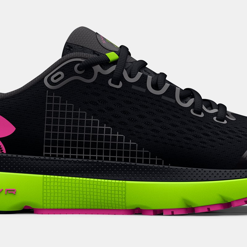 Men's  Under Armour  HOVR™ Infinite 4 Running Shoes Black / Lime Surge / Rebel Pink 11.5