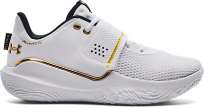 white basketball shoes with straps