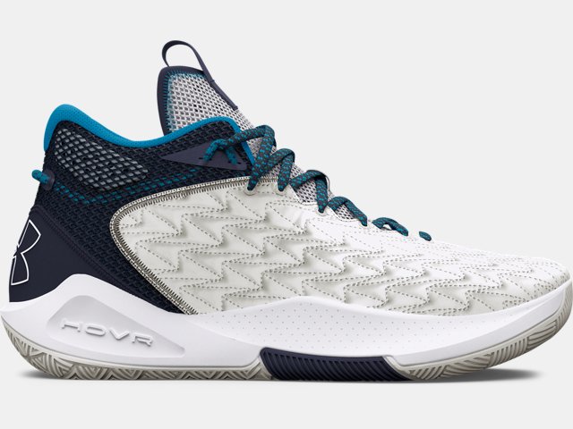 Under armour basketball shoes blue and clearance white